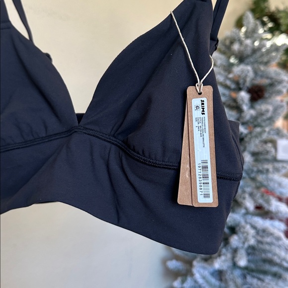 Skims Fits everybody LongLine Triangle Bralette Onyx size S - Picture 3 of 5
